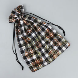 Цена за 5 шт. Мешочек подарочный холща «Новогодняя клетка», 16×24 см ± 1.5 см