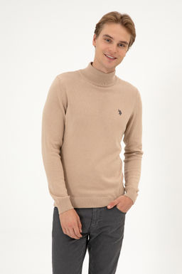 Erkek Slim Fit Bo_azl_ Kum Melanj Basic Kazak - U.s. polo assn фото 3