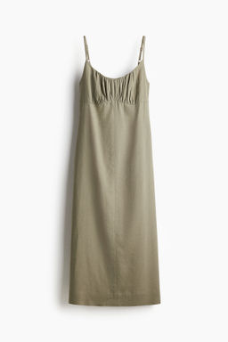 Vestido de tirantes en mezcla de lino