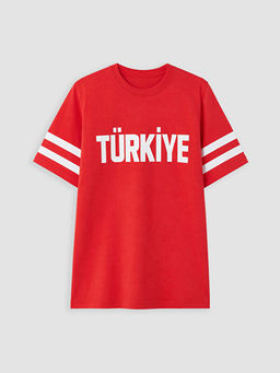 Bisiklet Yaka T?rkiye Bask?l? Erkek ?ocuk Ti??rt