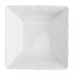 "Русь" Салатник фарфоровый 550мл, 14,3х14,3х5,5см, квадратный, белый, рельефный декор, волнистый край (Китай)