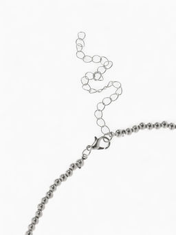 Колье «Сердце» водопад с бусинами, цвет серебро