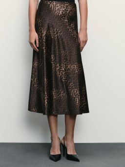 Атласная юбка с принтом / Zarina  фото 3