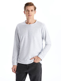 Bisiklet Yaka Uzun Kollu Erkek Sweatshirt