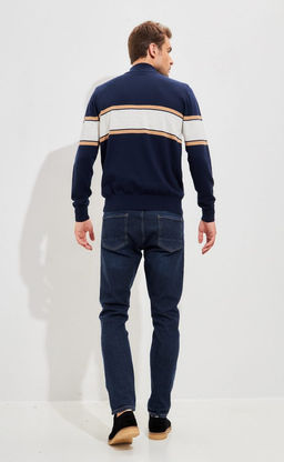 Джемпер P321-15222 navy-ochre - Primm фото 7