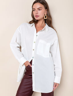 Блузка over-size из премиального хлопка-вуали - Vilatte фото 2