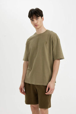 Футболка Oversize с круглым вырезом и короткими рукавами с принтом