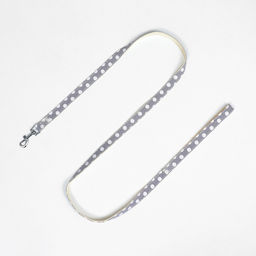 Комплект с мягкой шлейкой Горох, размер S, поводок 120 х 1,5 см, ОГ 28-62 см, серый - Пижон фото 8