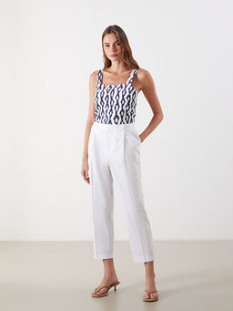 Kare Yaka Desenli Ask?l? Crop