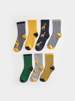 Desenli Erkek ?ocuk Soket ?orap 7li