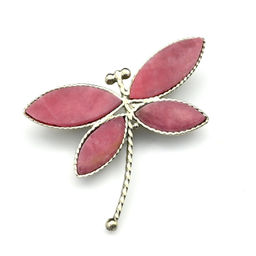 Брошь родонит "Стрекоза" 37*28мм.