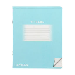 Комплект тетрадей из 10 штук, 12 листов в линию Школьная, обложка мелованный картон, ВД-лак, блок № 2 (серые листы), МИКС