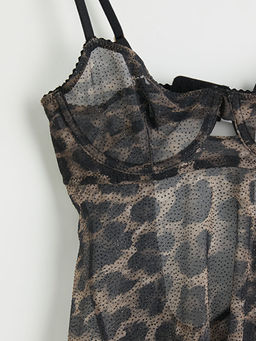 ?p Ask?l? Leopar Desenli Kad?n Fantezi Gecelik