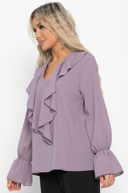 Блуза шифоновая Вэнси (пудра) Б15025-8М