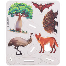 Игровой набор "Австралия" (дерево) крафтовая коробка