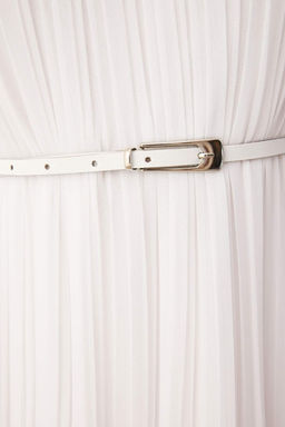 TRENDYOLMILLA Bordo Kemerli Duz Kesim Piliseli Midi Astarl? Sifon Dokuma Elbise TWOSS25EL00118  фото 20