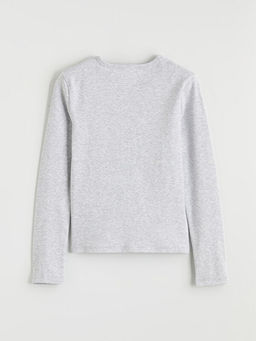 Uzun Kollu Bisiklet Yaka K?z ?ocuk Ti??rt