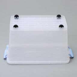 Контейнер для хранения с крышкой, 35 л, 50×31×28 см, на колёсах, прозрачный, ручки МИКС