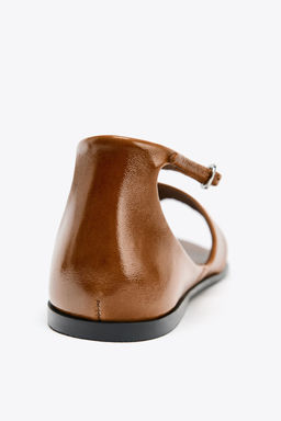 LEATHER TOE POST SANDALS - Zara фото 22