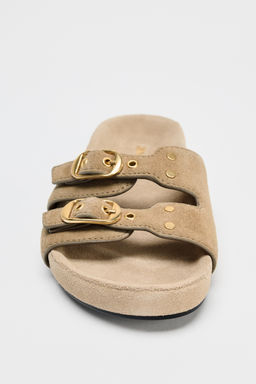 SPLIT SUEDE BUCKLE SANDALS - Zara фото 9
