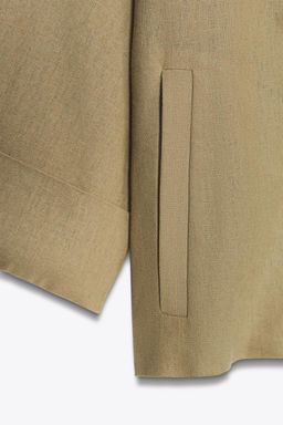 CROPPED DOUBLE-BREASTED LINEN BLEND BLAZER - Zara фото 4