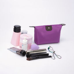 Цена за 2 шт. Косметичка простая на молнии, маленькая, сиреневая - Simaland фото 5