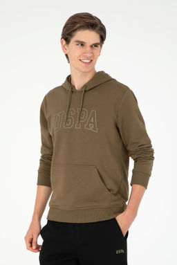 Мужской базовый свитшот цвета хаки Неожиданная скидка в корзине