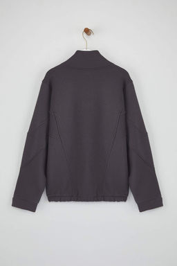 Antrasit Fermuarl? Dikis Detayl? Dik Yaka Bomber Orme Sweatshirt TWOAW26SW00037