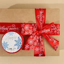 Цена за 2 шт. Лента атласная «С Новым годом», красная, 4 см × 5 метров