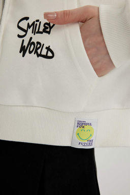 Толстовка на молнии свободного кроя Cool SmileyWorld - Defacto фото 7