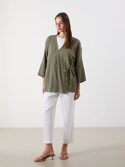 Kruvaze Yaka Dokulu Kad?n Kimono