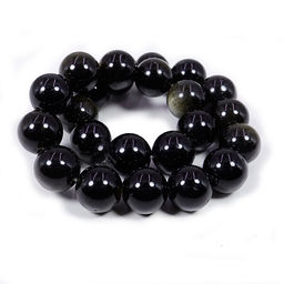 Браслет из камня Black-Gold обседиан камень изобилия и высоких доходов, мощный оберег 8мм