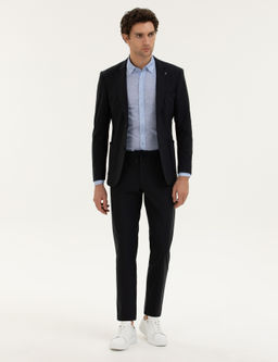 Тканевые брюки узкого кроя темно-синего цвета - Cacharel фото 3