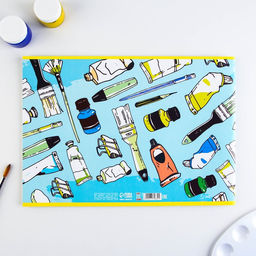 Альбом для рисования А4 24 листа на скрепке «Краски» обложка 160 г/м², бумага 100 г/м².