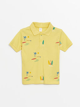 Polo Yaka Bask?l? Erkek Bebek Ti??rt