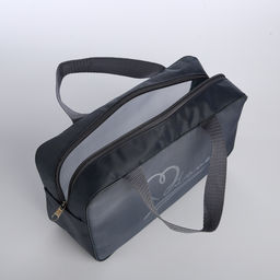 Косметичка-сумка на молнии в сетку, большая, с ручками, серая - Simaland фото 3