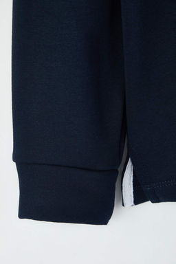 Lacivert Yeni Oversize/Genis Kesim Yakas? Dokuma Polo Yaka Sweatshirt TMNAW26SW00012 - Trendyolmilla фото 2