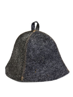 Шапка для бани и сауны «Русские традиции», шерсть 50%, полиэфир 50%, серая