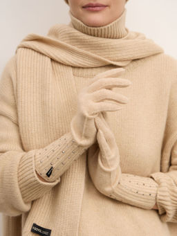 Шарф из кашемира 16-23-208-0C бежевый