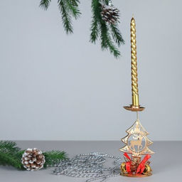 Подсвечник новогодний Елка 16 см / SF2023-145 /уп 240/ - ГалеонТрейд фото 3