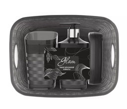 Набор для ванной комнаты 4пр Glam графит