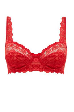 Fall in Love Y?lbas? Temal? Telli Dantelli K?rm?z? Tisort Bra