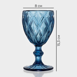 Бокалы для вина Magistro «Круиз», 250 мл, 8×15.3 см, набор 6 шт., стекло, синие