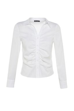 TRENDYOLMILLA Mavi Buzgulu Fitted/Dar Kesim Dokuma Gomlek TWOSS23GO00177  фото 7