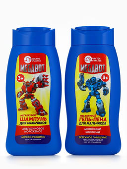 Шампунь детский для мальчиков «Мегакрутой шампунь», аромат апельсиновое мороженое, 250 мл, Чистое счастье