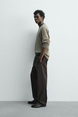 CAMISETA JACQUARD RAYAS / Crudo / Verde - Zara фото 4