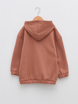 Kap??onlu Yaz? Bask?l? Uzun Kollu K?z ?ocuk Sweatshirt - Waikiki фото 2