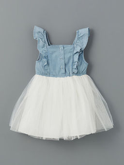 Kare Yaka T?t? K?z Bebek Elbise