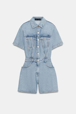 Z1975 SHORT FLOWY DENIM JUMPSUIT - Zara фото 8
