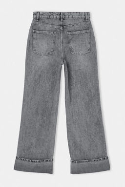 Gri %100 Pamuk Y_ksek Bel Wide Leg Jeans TWOAW27JE00016 - Trendyolmilla фото 11